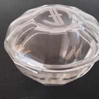 scatola vintage 1920 Art Deco cristallo inciso 