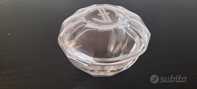 scatola vintage 1920 Art Deco cristallo inciso 