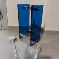 Portascopino blu in vetro