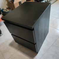 2 comodini MALM Ikea marrone/nero