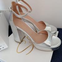 Scarpe cerimonia donna Tg.39 argento silko’
