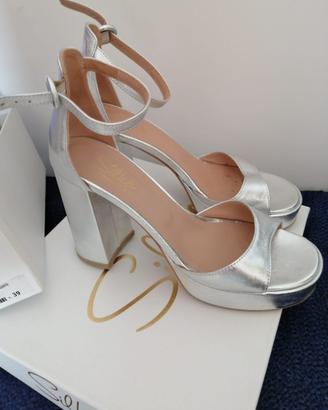 Scarpe cerimonia donna Tg.39 argento silko’