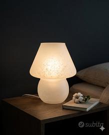 Lampada fungo vintage in vetro satinato