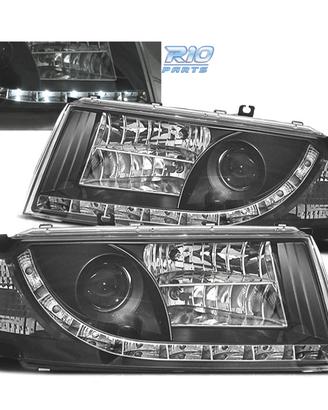 FARI SKODA OCTAVIA 01-04 LUCE DIURNA LED FONDO NER