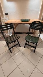 6 sedie pieghevoli plastica  verdi