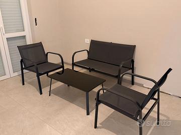 Set Sedie + Tavolo + Divano per Esterno/Balcone