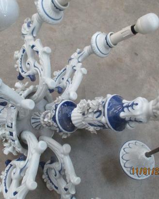 Lampadario ceramica vintage + 2 appliques