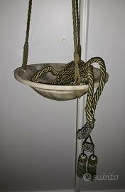 Lampada con cordoni acquasantiera alabastro antica