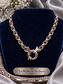 Collana catena argento 925 Belcher roló unisex 34g