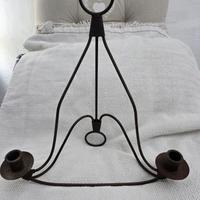 Candelabro artigianale vintage in ferro battuto