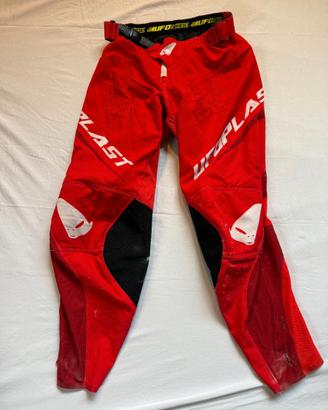 Pantaloni cross UFO Plast taglia 44/26 rossi motoc