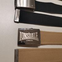 3 Cinture LONSDALE e CELIO fibbia militare