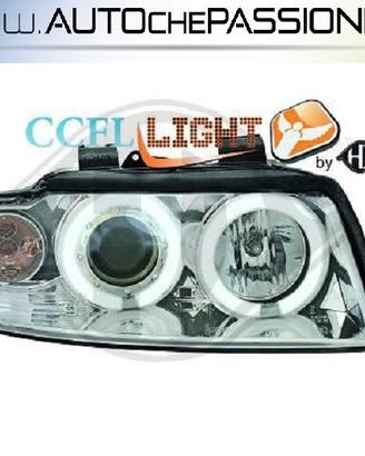 Gruppi ottici anteriori angel eyes CCFL AUDI A4 8E