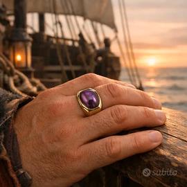 Anello Stile Pirati – Argento 925 placcato oro