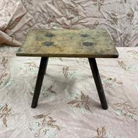 ANTICO SGABELLO DA MUNGITURA ORIGINALE DEL 1900