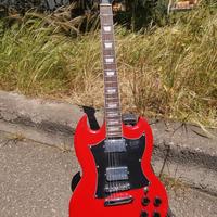 Chitarra Elettrica SG Style Rossa Doppio Humbucker