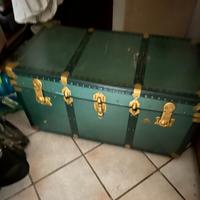 Baule Viaggio Vintage Verde Ottone Anni 50