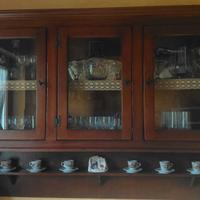 Cristalliera in legno arte povera 