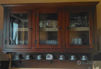 Cristalliera in legno arte povera 