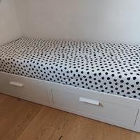 Letto divano IKEA con 2 cassetti bianco 80/160-220