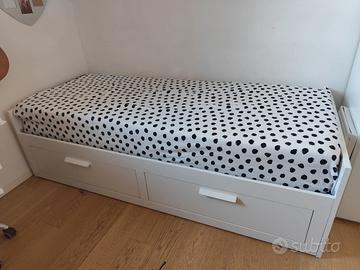 Letto divano IKEA con 2 cassetti bianco 80/160-220