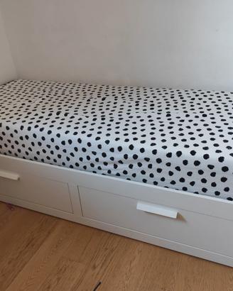 Letto divano IKEA con 2 cassetti bianco 80/160-220