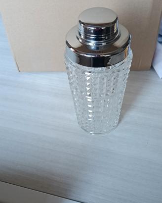 Cocktail shaker in cristallo molato, anni 60