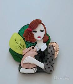 Spilla Ragazza College anni 50-60  Coniglio