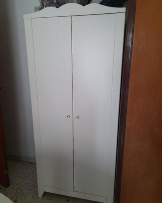 armadio per bambini bianco due ante ikea 