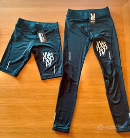 2 Leggings running donna lunghi e corti, nuovi