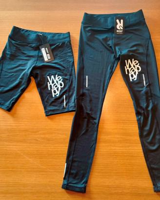 2 Leggings running donna lunghi e corti, nuovi