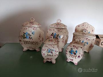 set ceramica porta sale zucchero caffè antichi