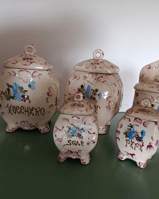 set ceramica porta sale zucchero caffè antichi