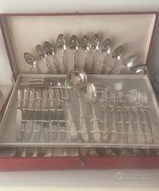 Servizio posate vintage bagno argento per 12 pers