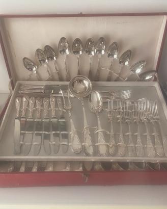 Servizio posate vintage bagno argento per 12 pers