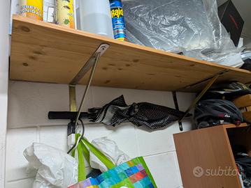 mensola legno con staffe acciaio 