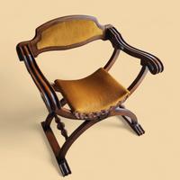 Sedia Savonarola imbottita – Sedia a X d’epoca 