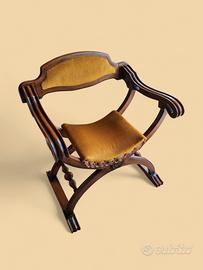 Sedia Savonarola imbottita – Sedia a X d’epoca 