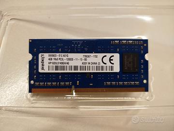 RAM KINGSTON 4GB HP16D3LS1KBGH/4G per laptop HP