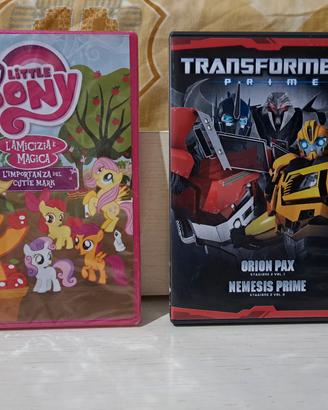 Dvd di trasformers e my little pony nuovi