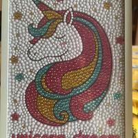 Quadretto unicorno disegni a perline con cornice