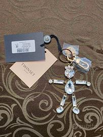 PORTACHIAVI TWINSET METALLO E CRISTALLO NUOVO