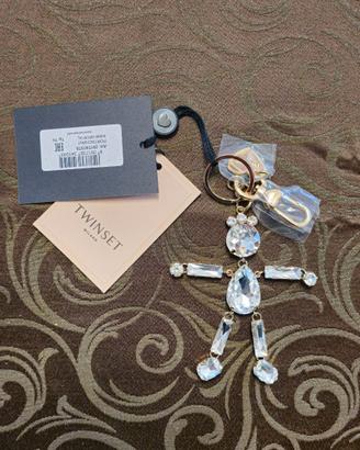 PORTACHIAVI TWINSET METALLO E CRISTALLO NUOVO