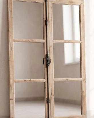 Specchiera a Finestra Stile Shabby Chic/Industrial