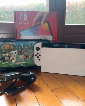 switch oled bianca e 3 giochi
