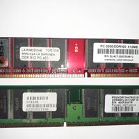 Memoria RAM DDR1 DDR 400 PC3200 2x 512 MB