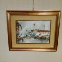Acquerello "Mercato di S. Ambrogio"