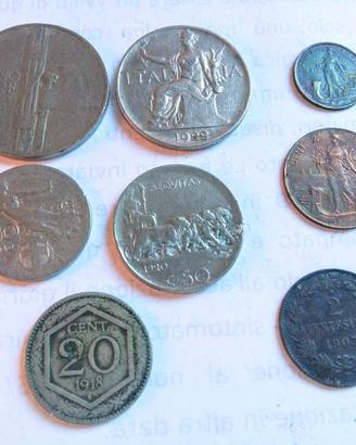 Lotto 8x regno 1 2 20 50 centesimi 1 2 lire buono
