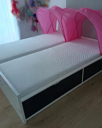2 LETTI SINGOLI + materasso + tenda