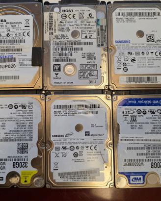 Lotto 6 HDD SATA 2.5 320GB Toshiba Hitachi